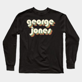 Retro Vintage Rainbow George Letters Distressed Style Long Sleeve T-Shirt